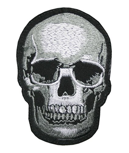 Aufnäher Bügelbild Aufbügler Schädel Skull 105x75mm (1114) von B2Q