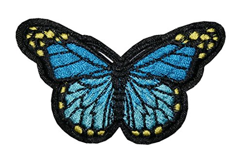 B2Q Aufnäher Bügelbild Aufbügler Schmetterling 45x70mm blau (1131) von B2Q