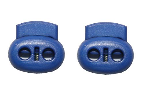 B2Q Kordelstopper Kordelklemme oval 2 Loch blau 2 Stück (0143) von B2Q