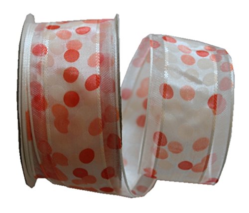 Geschenkband Schleifenband transparent 3 m 40 mm rosa, rot, orange (0013) von B2Q