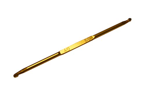 Häkelnadel Doppelhäkelnadel Aluminium ca. 13 cm Größe 4-5 Gold (1022) von B2Q
