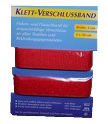 Klettband Klettverschluss 2x50cm 2cm rot (1005) von B2Q