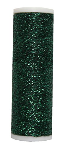 Metallic Stickgarn METALUX Beilauffaden 60 m dunkel grün (0040) von B2Q