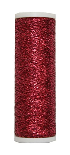 Metallic Stickgarn METALUX Beilauffaden 60 m dunkel rot (0318) von B2Q