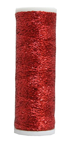 Metallic Stickgarn METALUX Beilauffaden 60 m rot (0003) von B2Q