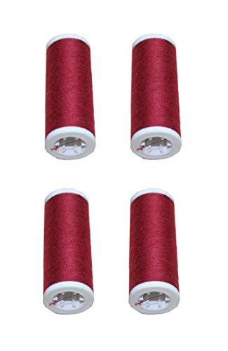 Nähmaschinen Nähgarn 400 m 4 Rollen je 100 m Polyester 40/2 weinrot bordeaux (1072) von B2Q