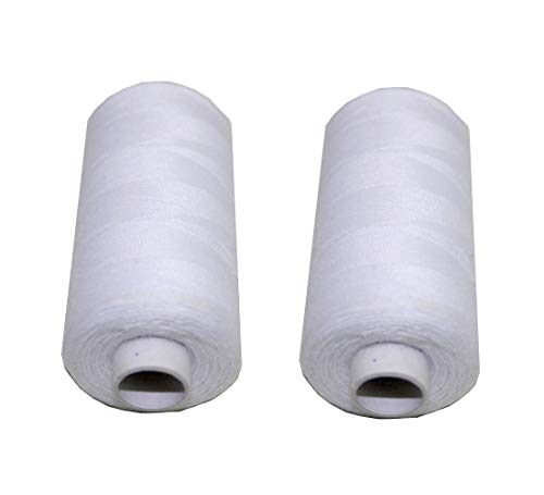 Nähmaschinen Nähgarn Polyester Ne 40/2 weiß 2 Spulen je 500 m (1000) von B2Q