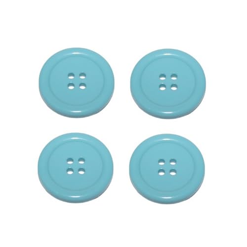 Premium Knopf Knöpfe 20mm 4 loch Bachlor Button Türkis 4 Stück (0309) von B2Q