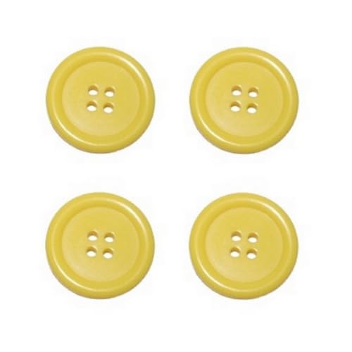 Premium Knopf Knöpfe 25mm 4 loch Golden Kiwi Gelb 4 Stück (0300) von B2Q
