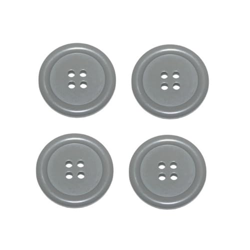 Premium Knopf Knöpfe 30mm 4 loch Gray Contours Grau 4 Stück (0307) von B2Q