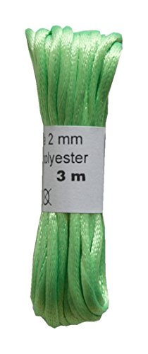 Satinkordel Satinschnur Kordel Satinfaden 3 m 2 mm grün (0057) von B2Q