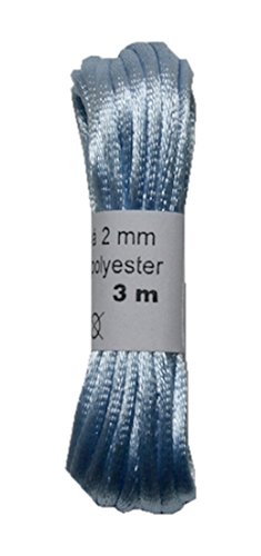 Satinkordel Satinschnur Kordel Satinfaden 3 m 2 mm hellblau (0007) von B2Q