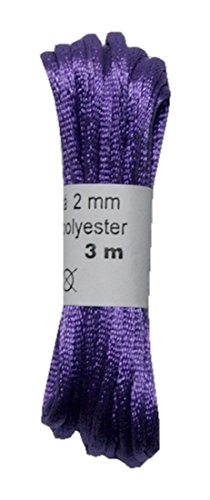 Satinkordel Satinschnur Kordel Satinfaden 3 m 2 mm lila (0019) von B2Q