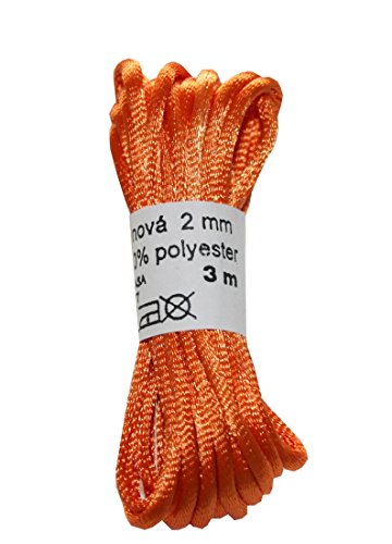 Satinkordel Satinschnur Kordel Satinfaden 3 m 2 mm orange (0005) von B2Q