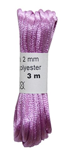Satinkordel Satinschnur Kordel Satinfaden 3 m 2 mm pink (0052) von B2Q