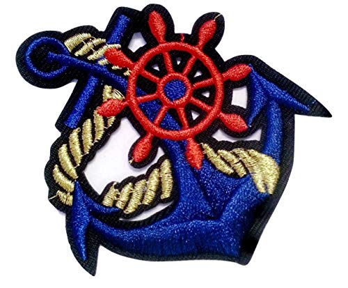 Aufnäher Iron on Patches für Jacken Jeans Kleidung Aufbügler Wappen Applikation Stickerei Marine Maritim Anker groß Rot Blau 8 x 7,3 cm Aufnäher Iron on Patches für Jacken Jeans Kleidung Aufbügler Wappen Applikation Stickerei Marine Maritim Anker groß Rot Blau 8 x 7,3 cm von B2SEE
