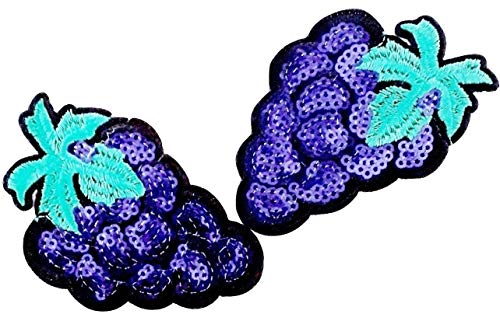 Aufnäher Patch Applikation Glitzer Pailletten Weintrauben blau 2 Stk Aufnäher Patch Applikation Glitzer Pailletten Weintrauben blau 2 Stk von B2SEE