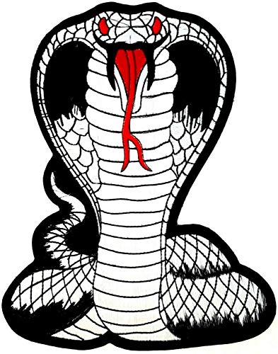Aufnäher Patches Rücken Schlange Kobra groß für Jacken Jeans Kleidung Stoff Kleidung Schlange 24 cm von B2SEE