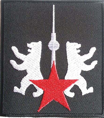 Berlin Aufnäher Patch Applikation Wappen Emblem Hauptstadt Berliner Bär Fernsehturm (Berliner Bären Funkturm roter Stern) von B2SEE