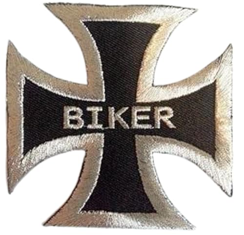 Biker Kreuz Aufnäher Symbol Logo Patch Stickerei 8 x 8 cm Biker Kreuz Aufnäher Symbol Logo Patch Stickerei 8 x 8 cm von B2SEE