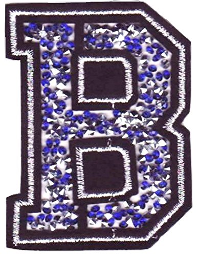 Bügel Iron on Buchstaben Aufnäher Patches für Jacken Cap Hosen Jeans Kleidung Stoff Kleider Bügelbilder Sticker Applikation Aufbügler zum aufbügeln Buchstaben CA 8-10 cm (blau B) von B2SEE