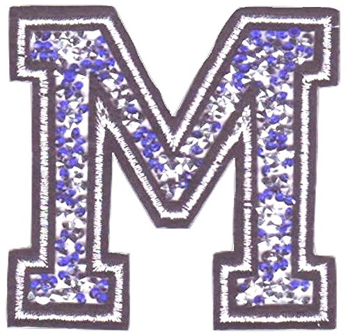 Bügel Iron on Buchstaben Aufnäher Patches für Jacken Cap Hosen Jeans Kleidung Stoff Kleider Bügelbilder Sticker Applikation Aufbügler zum aufbügeln Buchstaben CA 8-10 cm (blau M) von B2SEE