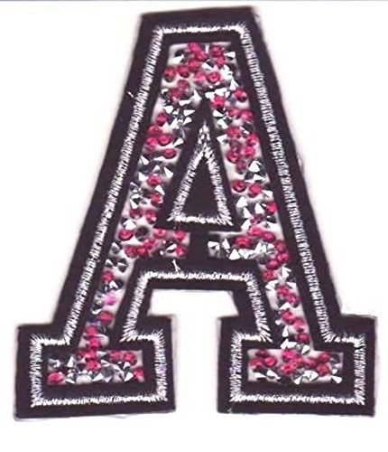 Bügel Iron on Buchstaben Aufnäher Patches für Jacken Cap Hosen Jeans Kleidung Stoff Kleider Bügelbilder Sticker Applikation Aufbügler zum aufbügeln Buchstaben CA 8-10 cm (pink A) von B2SEE