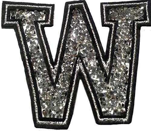 Bügel Iron on Buchstaben Aufnäher Patches groß für Jacken Cap Hosen Jeans Kleidung Stoff Kleider Bügelbilder Sticker Applikation Aufbügler zum aufbügeln "W CA 8-10 cm " von B2SEE