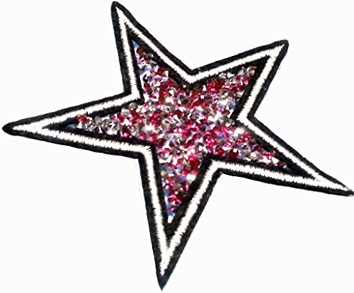 Bügel Iron on Strass Sterne Aufnäher Patches für Jacken Cap Hosen Jeans Kleidung Stoff Kleider Bügelbilder Sticker Applikation Sterne Aufbügler zum aufbügeln " Strass - Stern pink 10 cm " Bügel Iron on Strass Sterne Aufnäher Patches für Jacken Cap Hosen Jeans Kleidung Stoff Kleider Bügelbilder Sticker Applikation Sterne Aufbügler zum aufbügeln " Strass - Stern pink 10 cm " von B2SEE