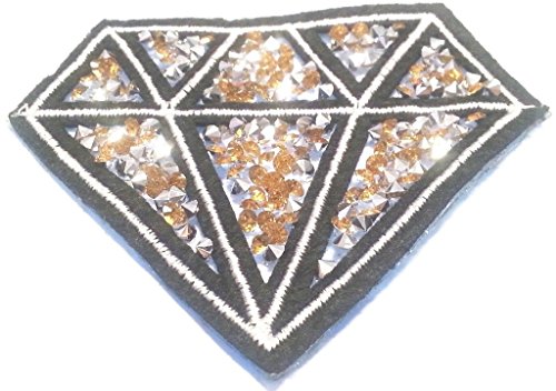 Bügel Strass Diamant Aufnäher Patch Bügelbild Sticker Applikation Diamant zum aufbügeln gelb gold 9 cm von B2SEE