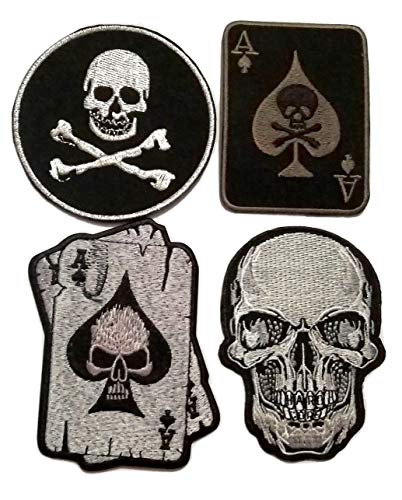 Iron on Aufnäher Patch Bügelbild Aufbügler Applikation Bestickt Sticker-Ei Set groß Biker Motorrad Skull Totenkopf Poker Ass Karten Iron on Aufnäher Patch Bügelbild Aufbügler Applikation Bestickt Sticker-Ei Set groß Biker Motorrad Skull Totenkopf Poker Ass Karten von B2SEE
