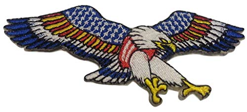 Iron on Bügel Aufnäher Adler Patches Flicken Aufbügler Bügelbild Applikation Sticker-ei USA Adler Freiheit 12 x 6 cm von B2SEE