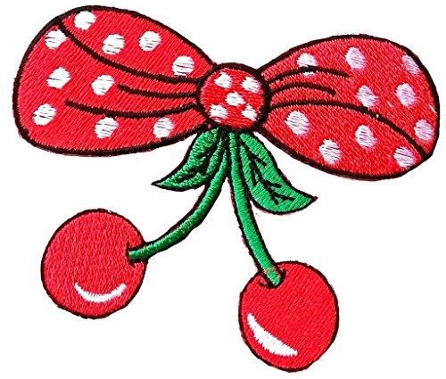 Iron on Bügel Aufnäher Patches Flicken Aufbügler Bügelbilder Applikation Kleidung Rockabilly Kirschen 8,8 cm von B2SEE