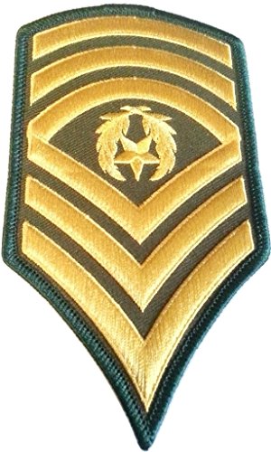 B2SEE Military Militär Aufnäher Bügelbild Aufbügler Iron on Patches Applikation Army Seargant Stripes groß 14 x 7,5 cm von B2SEE