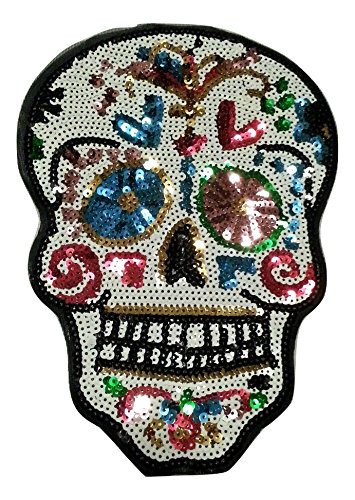 Pailletten Strass Glitzer Skull Aufnäher Patches groß Skull für Jacken Aufbügler zum aufbügeln " Glitzer Skull 28 x 20 cm “ Pailletten Strass Glitzer Skull Aufnäher Patches groß Skull für Jacken Aufbügler zum aufbügeln " Glitzer Skull 28 x 20 cm “ von B2SEE