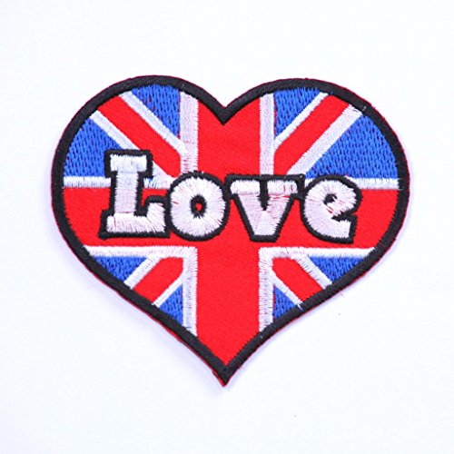Patches zum Aufbügeln Aufbügler Union Jack Heart von B2SEE
