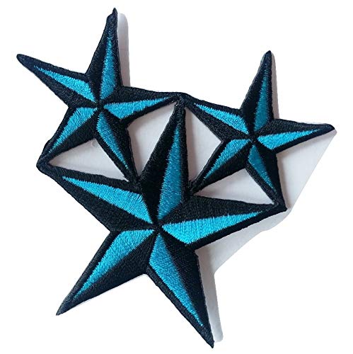 Stern Aufnäher Bügelbilder Patches für Kleidung Jacken Jeans Bekleidung Hosen Aufbügler Patches Aufnäher Applikation zum aufbügeln " triple Stern blau schwarz 8.2 x 8.2 cm" Stern Aufnäher Bügelbilder Patches für Kleidung Jacken Jeans Bekleidung Hosen Aufbügler Patches Aufnäher Applikation zum aufbügeln " triple Stern blau schwarz 8.2 x 8.2 cm" von B2SEE