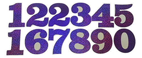 Sticker Zahlen Glitzer Aufkleber groß Glitzer-Klebe-Zahlen selbstklebend groß Sticker Zahlen zum auf-kleben (lila) von B2SEE
