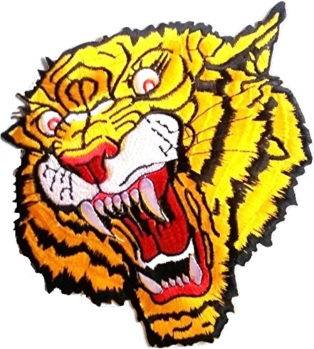 Tiger Aufnäher großes Bügelbild Aufbügler Iron on Patches Applikation Tiger groß 22 cm von B2SEE