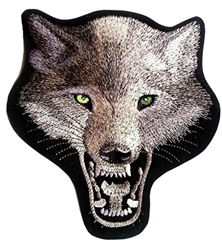 Wolf Aufnäher Aufbügler Bügelbilder groß Wolf Applikation Iron on Patches Aufnäher zum aufbügeln " Wolf 24 x 24 cm " von B2SEE