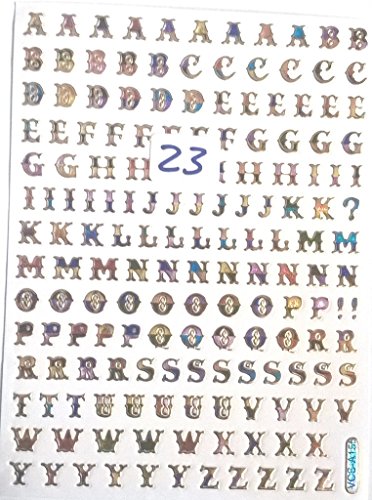 B2See Buchstaben-ABC-Sticker-Aufkleber klein Klebe-Buchstaben Alphabet Sticker zum auf-kleben 2 Stück Design 23 von B2See