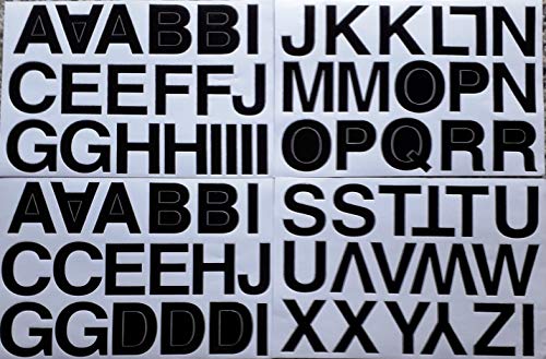 Buchstaben Aufkleber ABC-Alphabet Sticker Aufkleber Klebe-Buchstaben groß schwarz Sticker ABC zum auf-kleben 4 Boegen Format 190 mm x 270 mm je Bogen von B2see