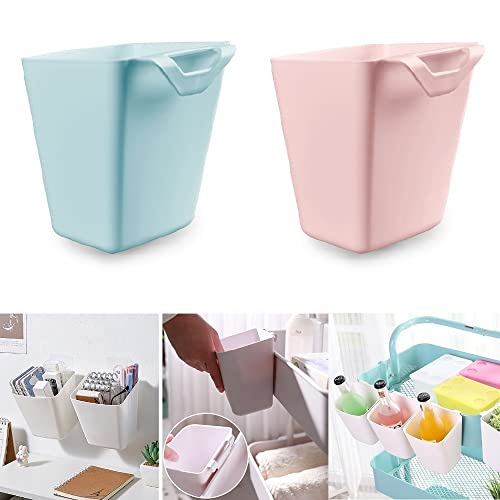 2-Pcs hängender Becherhalter, Trolley Korb Aufbewahrungswand Organizer, Pflanzenbehälter, Aufbewahrungseimer, Pflanzgefäße/Pflanzentopf oder Make Up Stifthalter für Home Office Küche (Blau+Rosa) 2-Pcs hängender Becherhalter, Trolley Korb Aufbewahrungswand Organizer, Pflanzenbehälter, Aufbewahrungseimer, Pflanzgefäße/Pflanzentopf oder Make Up Stifthalter für Home Office Küche (Blau+Rosa) von BAAQII