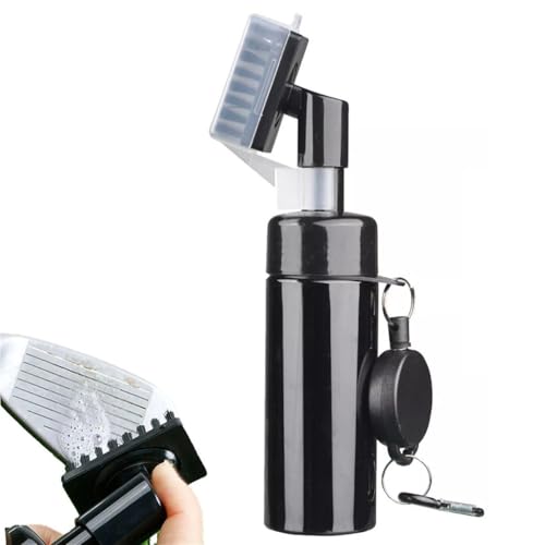 BAAQII 1 Packung Golfschläger-Reinigungsbürste Nylonborsten mit Sprühwasserspeicherflasche und Deckel, Golfrillenbürste, Magnetverschluss, Schwarz BAAQII 1 Packung Golfschläger-Reinigungsbürste Nylonborsten mit Sprühwasserspeicherflasche und Deckel, Golfrillenbürste, Magnetverschluss, Schwarz von BAAQII
