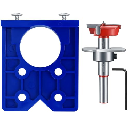 BAAQII 35 mm Scharniervorrichtung, Bohrführungs-Set, Türverdecktes Scharnierloch, Bohrvorrichtung, Forstner-Bits, Scharnierlochschneider für Tür, Küchenschrank, Schrankscharnier von BAAQII