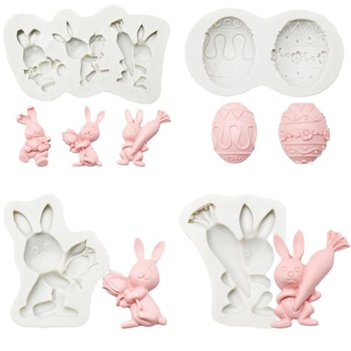 4 Stück Silikonform Osterhase Silikonform Zum Gießen Ostern Hase Ostern Kaninchen Silikonformen Gießformen 3d Hasen Kerzengießform Silikon Kerzen von BABANI