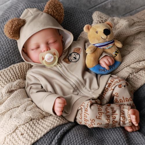 BABESIDE Reborn Puppe Junge – 17 Zoll Realistische Babypuppe mit Weichem Stoffkörper, Lebensechtes Neugeborenen-Baby, mit Kleidung & Zubehör, Kinder ab 3 Jahren von BABESIDE