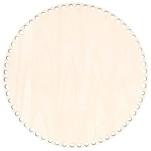 BABOS 30 cm natürlicher Holzkorbboden mit Loch, Holz für Heimwerker, Stricken, Häkeln, Tasche, Bodenformer, Handwerk von BABOS