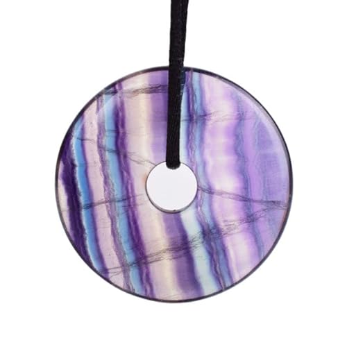 BABUUN Raumdekoration A+Fluorit-Donut-Anhänger, Naturstein-Anhänger, Hochzeitsbevorzugungen, Geschenke, Kristallquarz, Reiki-Charme-Schmuck (Color : Diameter 5 cm) von BABUUN