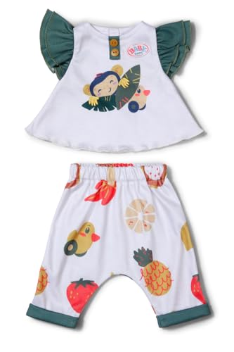 BABY born Äffchen-Outfit - Rüschenshirt & Loungehose im Dschungel-Stil - Hochwertiges Puppenzubehör - Kleidung geeignet für Puppen der Größe 43 cm BABY born Äffchen-Outfit - Rüschenshirt & Loungehose im Dschungel-Stil - Hochwertiges Puppenzubehör - Kleidung geeignet für Puppen der Größe 43 cm von BABY Born
